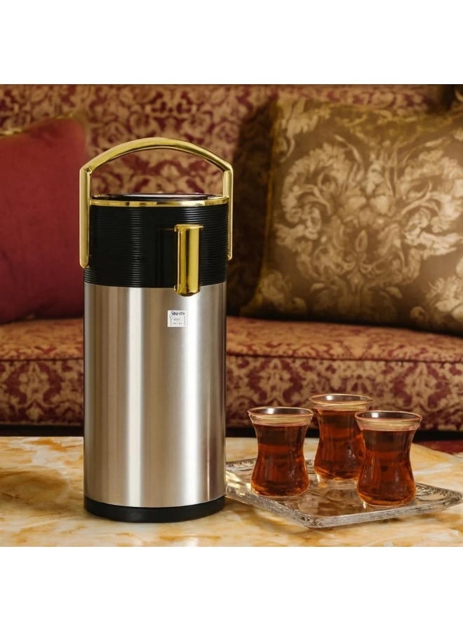 السيف  ترمس ضغط ريفا 1.9 ليتراللون فضي بيد ذهبي - Image 1