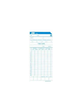 DSB Time Cards, Monthly Timesheet, Clock Timecard - 100 Pack, 6 Column 2-Sided Orange/Blue, Card for Time Punch Clock, Employee Attendance, Payroll Recorder, Small Business  - Image 2