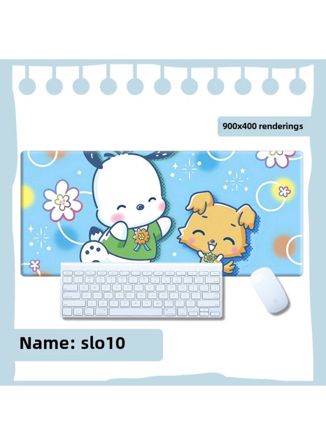 لوحة ماوس Sanrio كبيرة الحجم بلوحة مفاتيح Coolomi الكرتونية غير قابلة للانزلاق حصيرة Yugui Dog أنثى لطيفة لطاولة التعلم المكتبية - اللون: 900x400 مم 5 مم -النمط: slo10 - Image 1