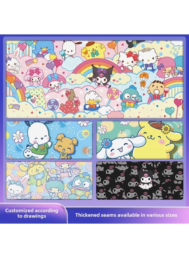 لوحة ماوس Sanrio كبيرة الحجم بلوحة مفاتيح Coolomi الكرتونية غير قابلة للانزلاق حصيرة Yugui Dog أنثى لطيفة لطاولة التعلم المكتبية - اللون: 900x400 مم 5 مم -النمط: slo10 - Image 2