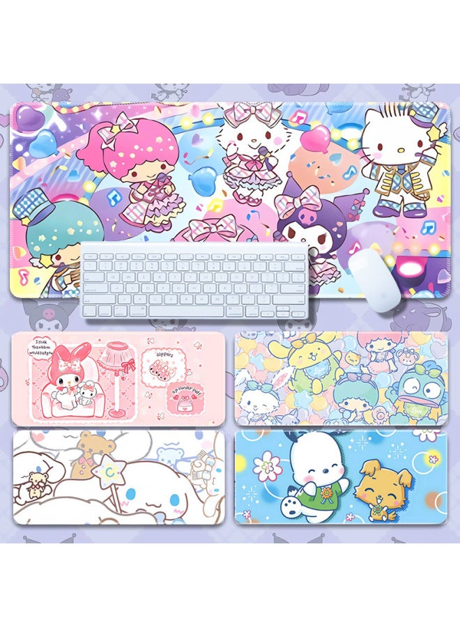 لوحة ماوس Sanrio كبيرة الحجم بلوحة مفاتيح Coolomi الكرتونية غير قابلة للانزلاق حصيرة Yugui Dog أنثى لطيفة لطاولة التعلم المكتبية - اللون: 900x400 مم 5 مم -النمط: slo10 - Image 3