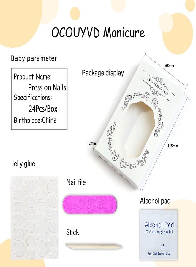 OCOUYVD Flower Almond Shaped Press on Nails Summer Short False Nails with 3D Embossed Design Pink Yellow Gradient Fake Nails Glossy Full Cover Acrylic Nails Stick on Nails for Women Nail Decorations 24 Pcs - Image 5