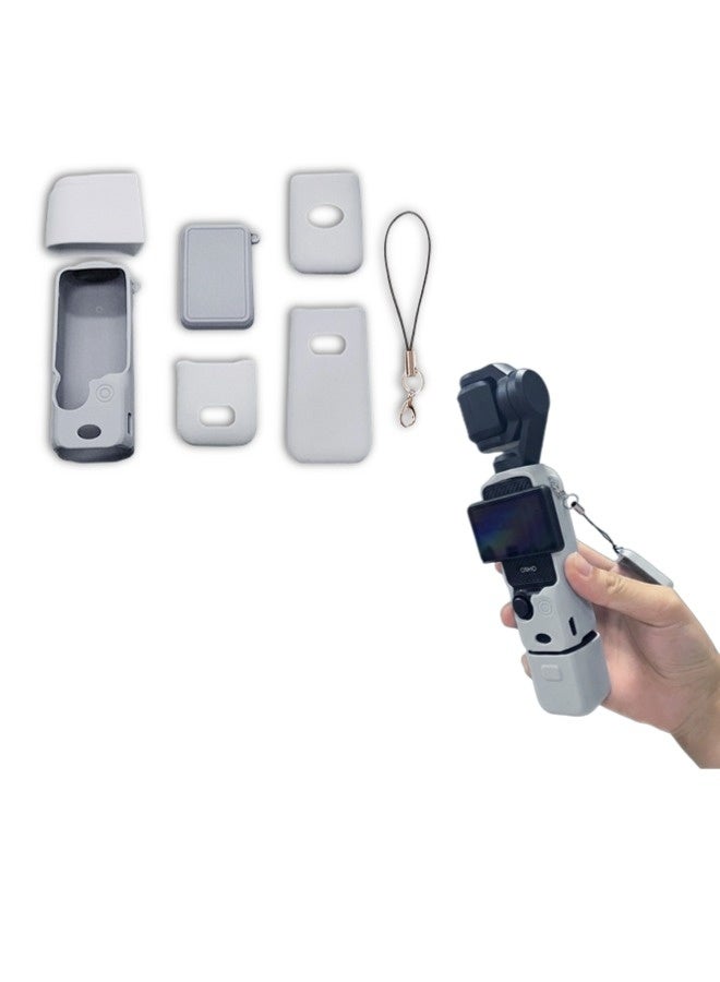 شيبشيب حافظة سيليكون Pocket 3: غلاف واقٍ على شكل كم مع واقي عدسة متوافق مع كاميرا التدوين DJI Osmo Pocket 3 وإكسسوارات مجموعة Creator Combo - Image 1