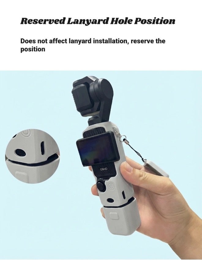 شيبشيب حافظة سيليكون Pocket 3: غلاف واقٍ على شكل كم مع واقي عدسة متوافق مع كاميرا التدوين DJI Osmo Pocket 3 وإكسسوارات مجموعة Creator Combo - Image 4
