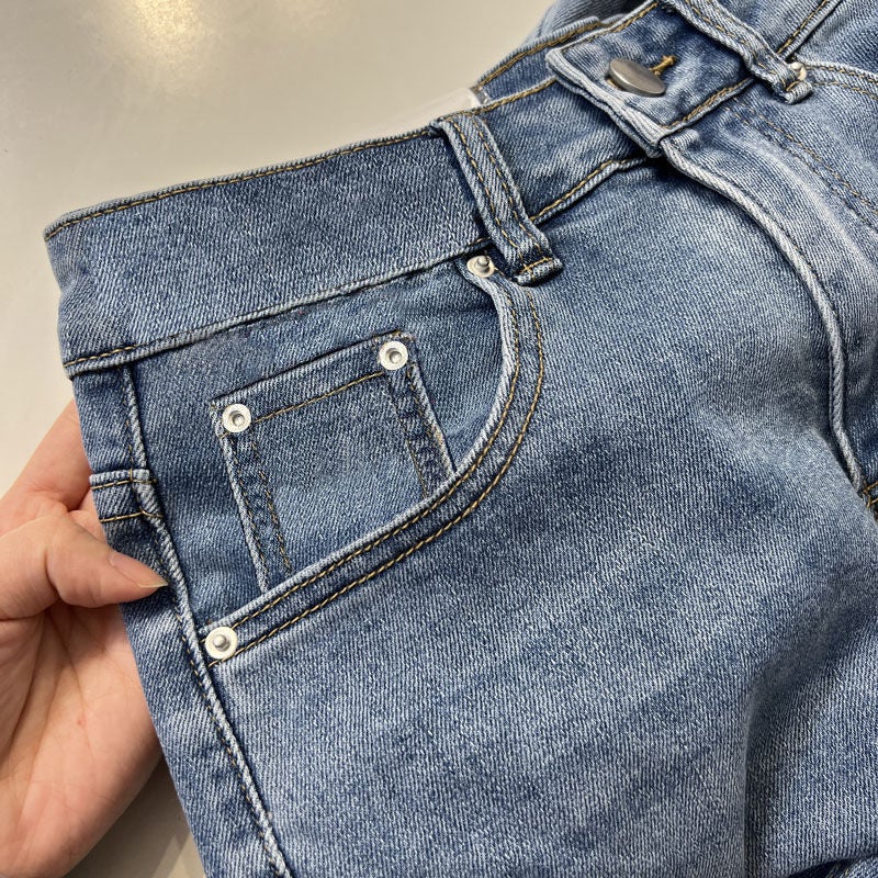 Autumn 2023 New Women'S Jeans Blue Slimming Trendy High-Waisted Stretch Casual Carrot Harem Dad Pants - Image 5