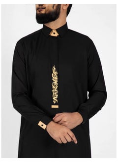xozgdovg Embroidered men's robes with pockets Thobe  - Image 1