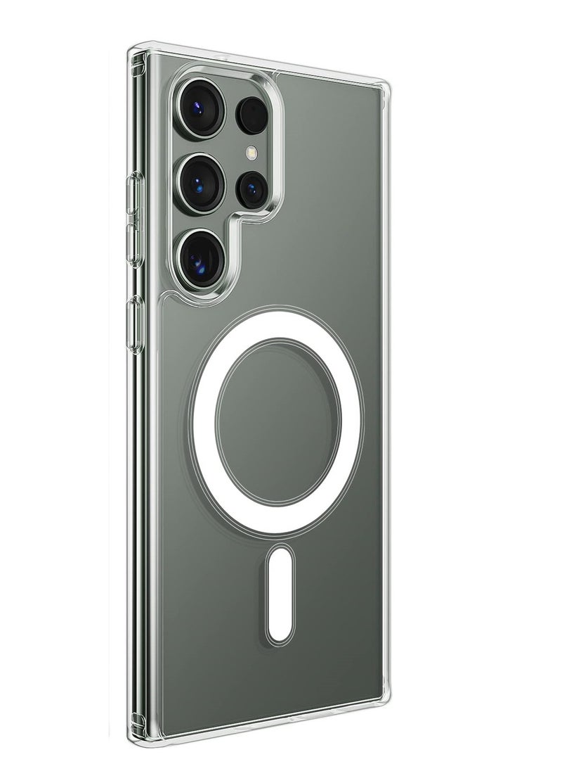 BORTONY - Galaxy S22 Ultra Case, Clear Magnetic Case with Built-in Magnets Compatible with MagSafe, Crystal Clear Slim Soft TPU Cover for Samsung Galaxy S22 Ultra 6.8"- Clear - Image 1