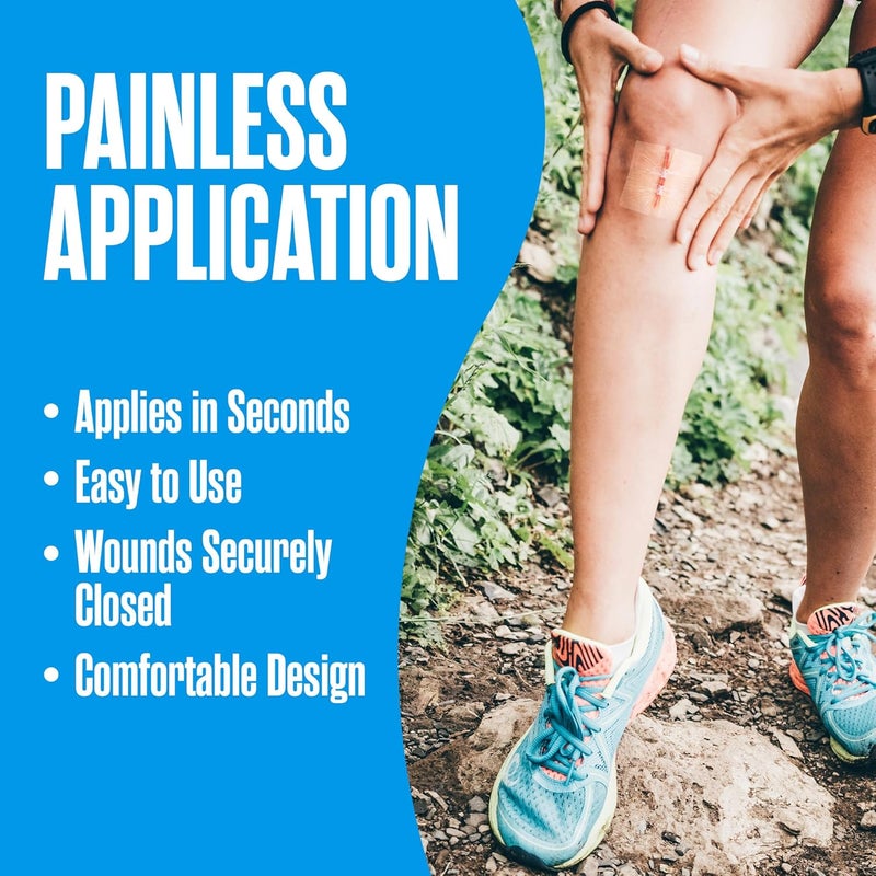 Houseables Butterfly Bandages Wound Closure Strips Laceration Closure Strips Butterfly Stitches For Wounds Zip Stitch Bandage Emergency Laceration Kit Zip Sutures Emergency Skin Zipper 4 Pack - Image 5