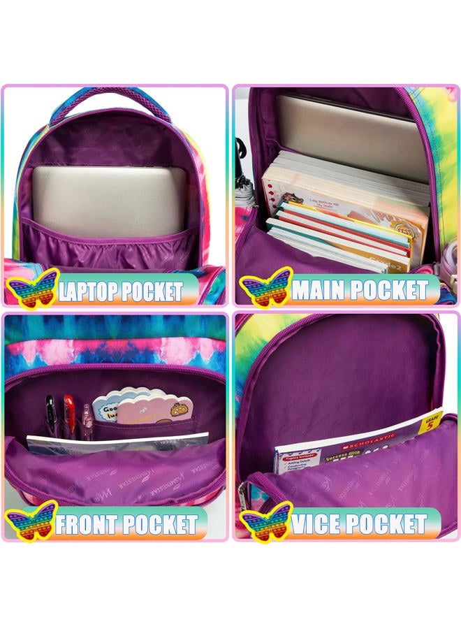 Meetbelify Backpack for Girls 16" Backpacks for Girls for School Sequin Backpack with Lunch Box for Elementary Students, Butterfly Bag - Image 5