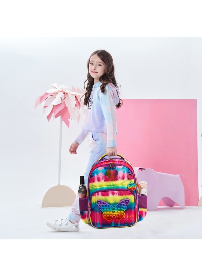 Meetbelify Backpack for Girls 16" Backpacks for Girls for School Sequin Backpack with Lunch Box for Elementary Students, Butterfly Bag - Image 4