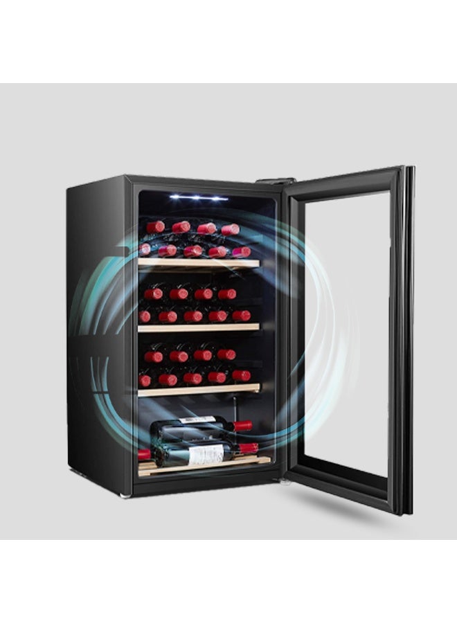 HOOVER Beverage Cooler, Wine Fridge With 34 Bottles Capacity, External LED Touch Control, Wooden Racks, Double Glazed UV Protection Door, Single Temperature Zone, HWC-H34-B (Black) 25.5 L HWC-H34-B Black - Image 4