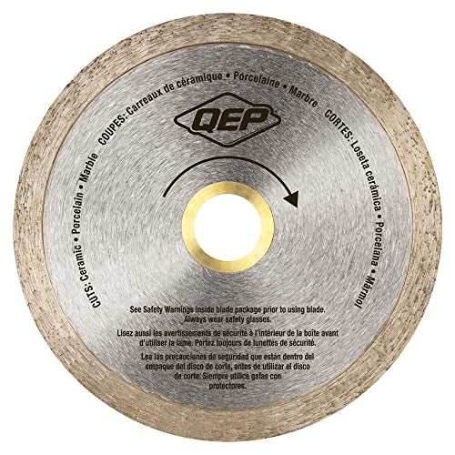 QEP 6-4003Q 4" Diameter Premium Continuous Rim Diamond Blade For Wet or Dry Cutting Porcelain & Ceramic Tile, 7/8" Arbor, 9500 Maximum Rpm - Image 4