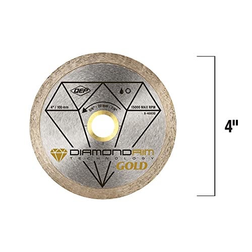 QEP 6-4003Q 4" Diameter Premium Continuous Rim Diamond Blade For Wet or Dry Cutting Porcelain & Ceramic Tile, 7/8" Arbor, 9500 Maximum Rpm - Image 5