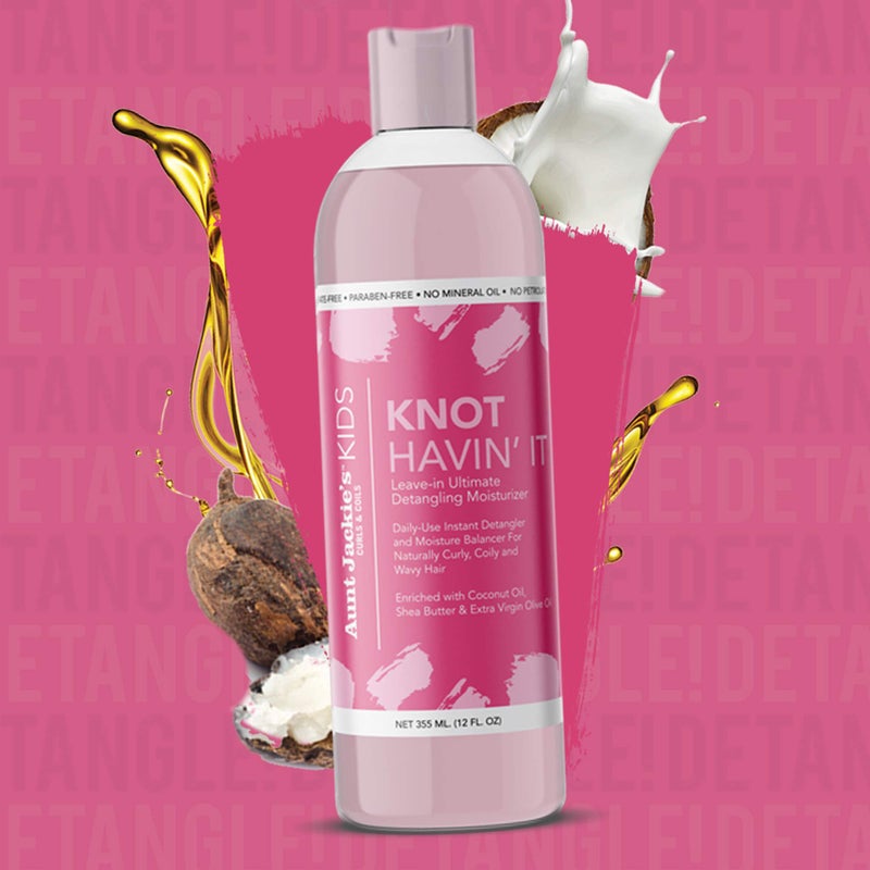 Aunt Jackie's Kids Knot Havin' It Leave-In Ultimate Detangling Hair Moisturizer for Naturally Curly, Coily and Wavy Hair, 12 oz - Image 2
