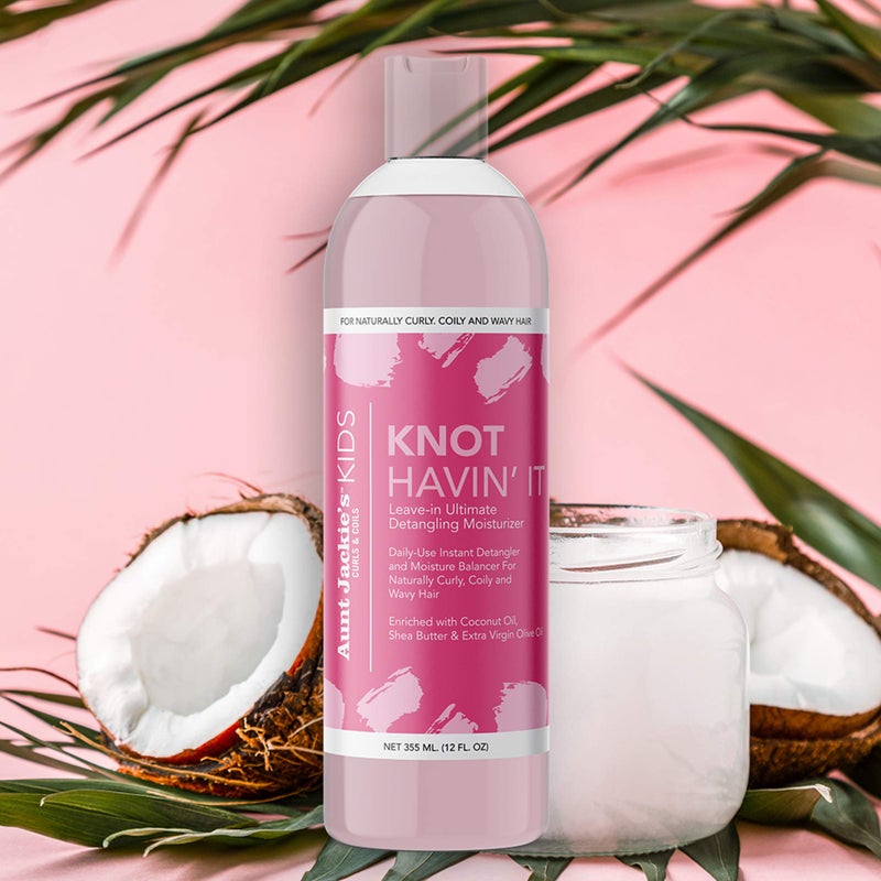 Aunt Jackie's Kids Knot Havin' It Leave-In Ultimate Detangling Hair Moisturizer for Naturally Curly, Coily and Wavy Hair, 12 oz - Image 4