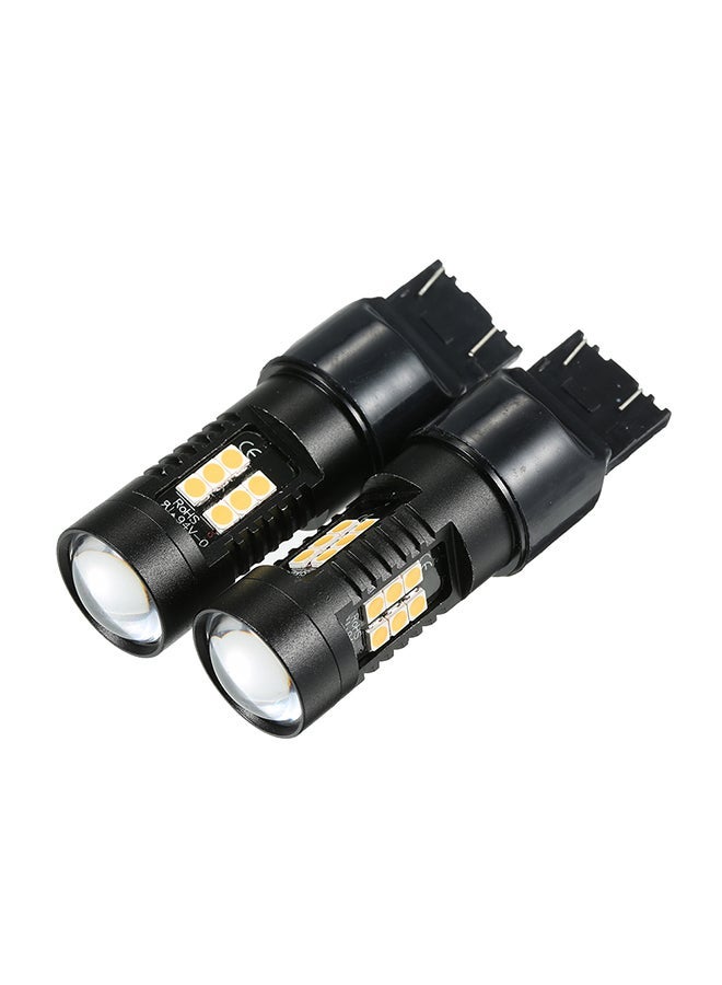 MUNTAQI 2Pcs LED Bulb Lights Auto Lamp Bulbs Car Light 7443 Yellow - Image 2