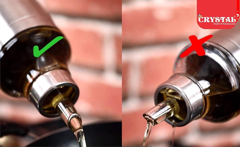 Crystal Stainless Steel Oil Pourer/Dispenser, 1 Litres, Silver - Image 5