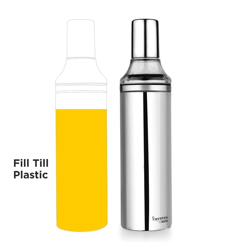 Crystal Stainless Steel Oil Pourer/Dispenser, 1 Litres, Silver - Image 4