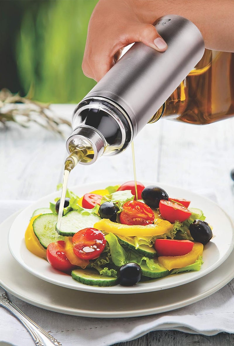 Crystal Stainless Steel Oil Pourer/Dispenser, 1 Litres, Silver - Image 3
