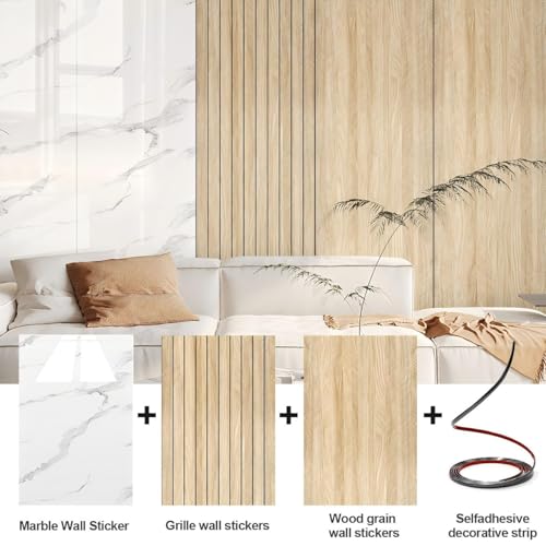 Chejiaye Wood Grain Peel and Stick 3D Wall Panel -15.75"x118"Soundproof Self-Adhesive Wall Sticker, Removable Thick PVC Slat Contact Paper for Kitchen Bedroom,Ceiling Wall Decoration (Log Color) - Image 2