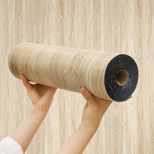 Chejiaye Wood Grain Peel and Stick 3D Wall Panel -15.75"x118"Soundproof Self-Adhesive Wall Sticker, Removable Thick PVC Slat Contact Paper for Kitchen Bedroom,Ceiling Wall Decoration (Log Color) - Image 1
