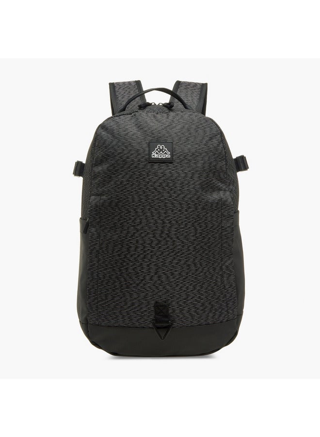 Kappa Unisex Logo Applique School Backpack with Zip Closure - 15x31x47 cm - Image 1