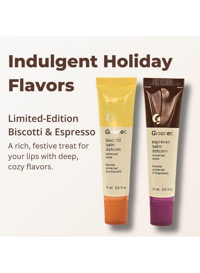 Glossier Limited Edition Balm Dotcom Duo - Holiday Lip Balm Set with Biscotti & Espresso Flavors, Moisturizing, Nourishing, Sheer Tints, 15mL Each. - Image 3