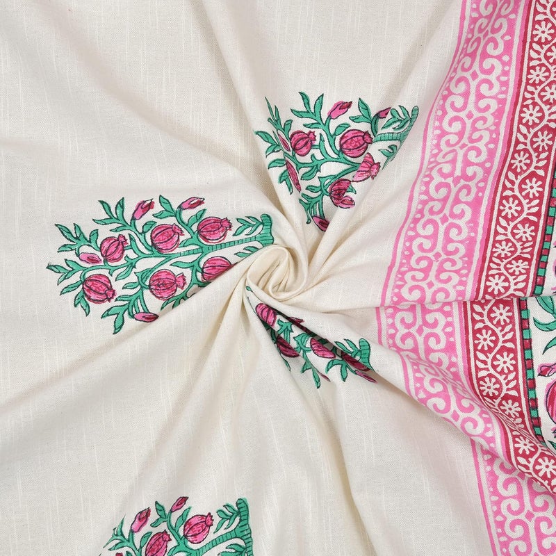BLOCKS OF INDIA Hand Block Printed Cotton Linen Daylight Door Curtain Style 4 7 Feetsemi Sheer Grommet Multicolor - Image 4