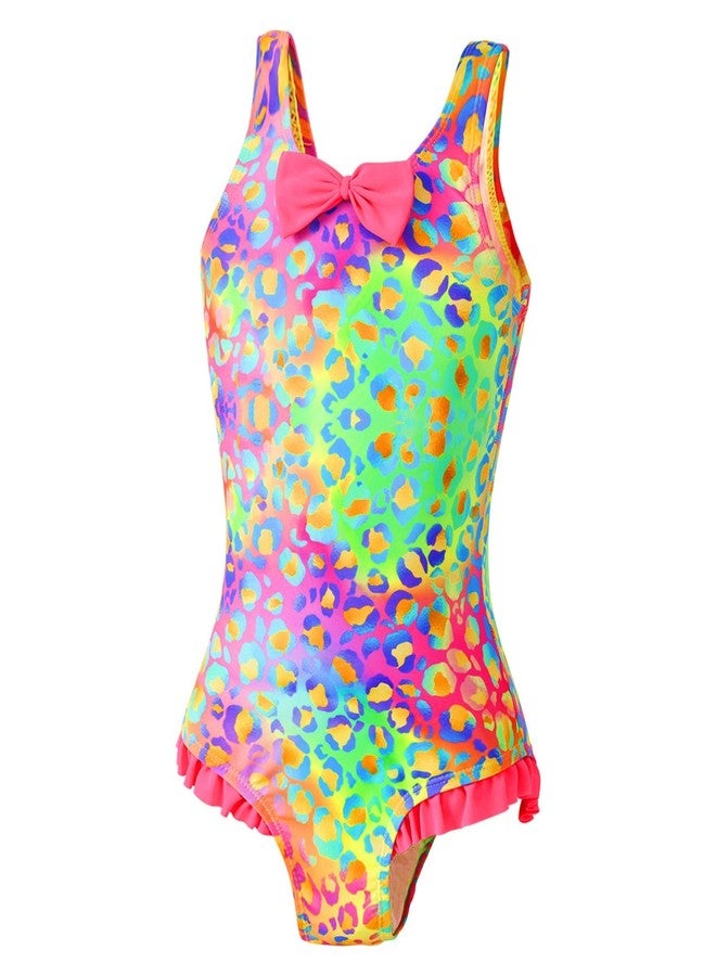 PinkSheep Girls Swimsuit One Piece Bathing Suit for Toddler, UPF 50+ Quick Dry Stretchy, Age 2-3 Years, Pink Leopard - Image 1