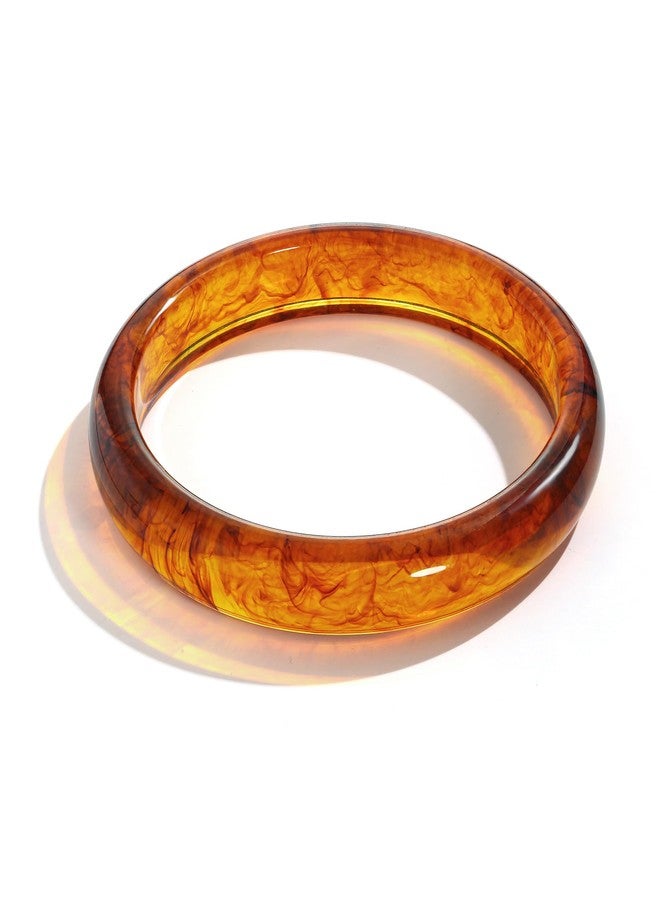 WOWORAMA Brown Resin Bangle Bracelets for Women Thin Tortoise Acrylic Bracelet Round Brown Mottled Acetate Resin Bangles Trendy Plastic Jewelry - Image 1