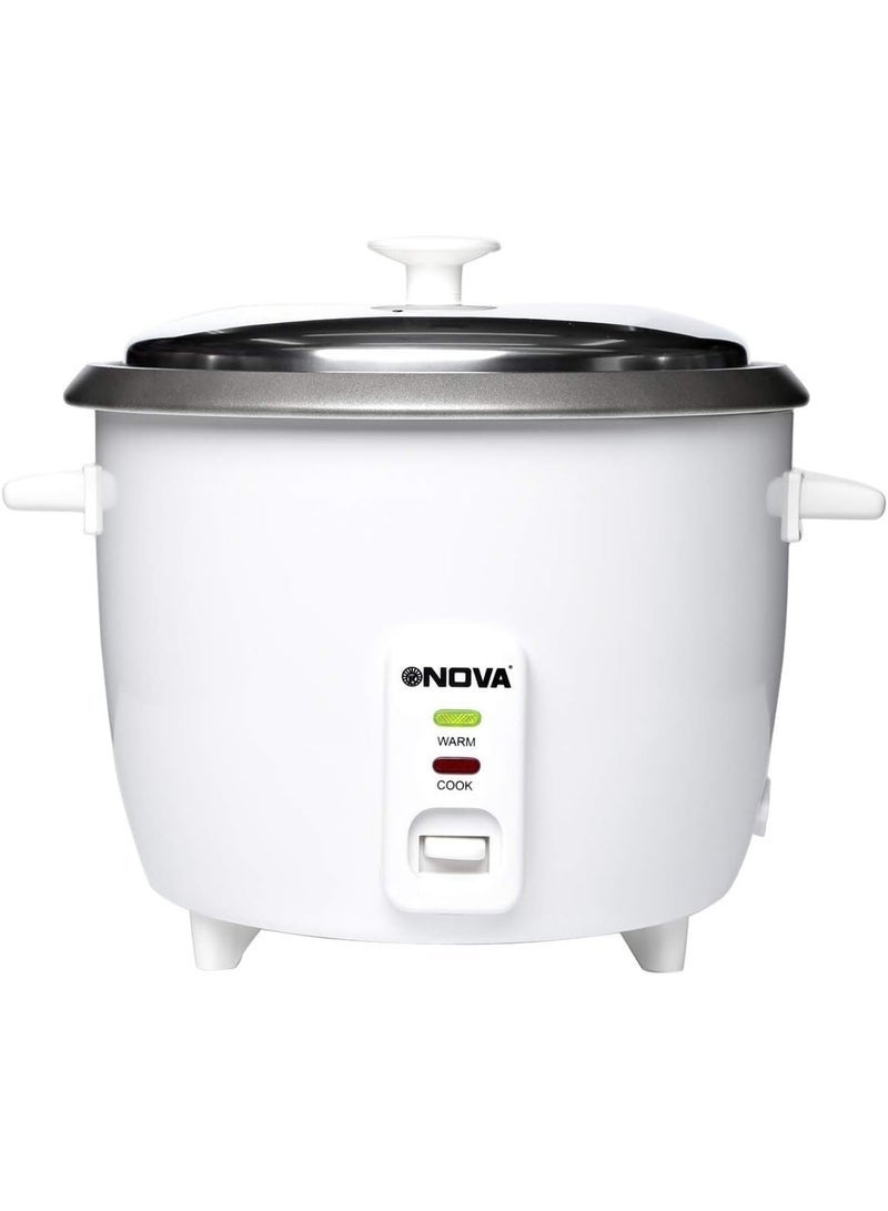 Nova 1.8 Liter Big Drum Rice Cooker, White – Efficient Electric Rice Cooker with Large Capacity & Easy One-Touch Operation – Non-Stick Inner Pot for Perfectly Cooked Rice Every Time – Compact, Durable Design with Keep Warm Function – Model NRC976-2