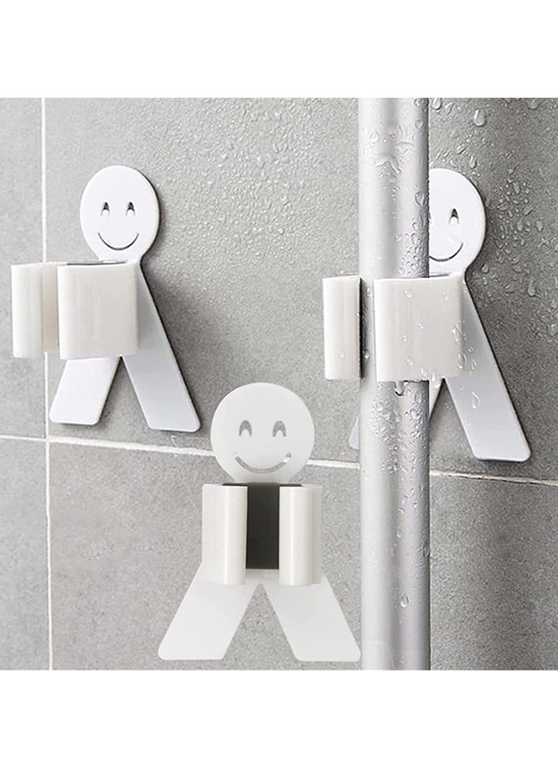 Generic 3pcs Mop Broom Holder Human Shape Broom Hanger Rack Wall Mounted Organizer Tidy Cleaner Brush Storage for Garage Garden Home Kitchen Supplies Accessories - Image 1