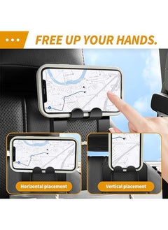 Lesha 4Pcs Car Seat Headrest Hooks, 4 in 1 Multifunctional Seat Hooks, Upgrade Car Accessories Organizer Hooks, Universal Auto Backseat Hanger for Wallet, Coat, Umbrella, Grocery Bag, Handbag and Phone  - Image 3