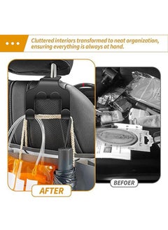 Lesha 4Pcs Car Seat Headrest Hooks, 4 in 1 Multifunctional Seat Hooks, Upgrade Car Accessories Organizer Hooks, Universal Auto Backseat Hanger for Wallet, Coat, Umbrella, Grocery Bag, Handbag and Phone  - Image 4