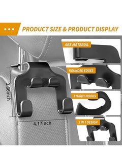 Lesha 4Pcs Car Seat Headrest Hooks, 4 in 1 Multifunctional Seat Hooks, Upgrade Car Accessories Organizer Hooks, Universal Auto Backseat Hanger for Wallet, Coat, Umbrella, Grocery Bag, Handbag and Phone  - Image 5