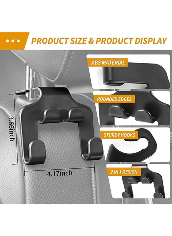 Lesha 4Pcs Car Seat Headrest Hooks, 4 in 1 Multifunctional Seat Hooks, Upgrade Car Accessories Organizer Hooks, Universal Auto Backseat Hanger for Wallet, Coat, Umbrella, Grocery Bag, Handbag and Phone  - Image 5