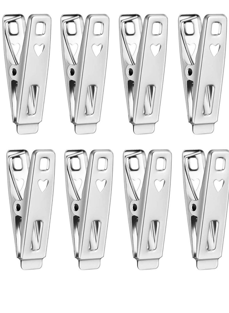 KASTWAVE 40pcs Stainless Steel Clothes Pegs Metal Clips Socks Clips Clothes Pins Multifunctional Clothing Clamps - Image 1