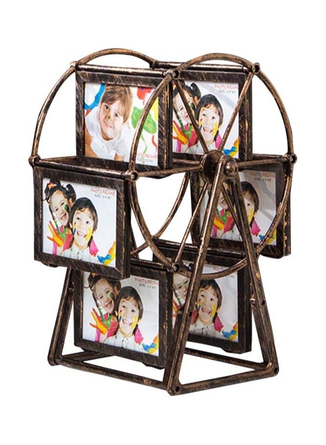 12 Photos Rotating Ferris Wheel Picture Frame, Upgrade Embossed Picture Frames Set, Desktop Vintage Photo Frame 5 inches for Home Decor Wedding Christmas Birthday Gifts  - Image 1