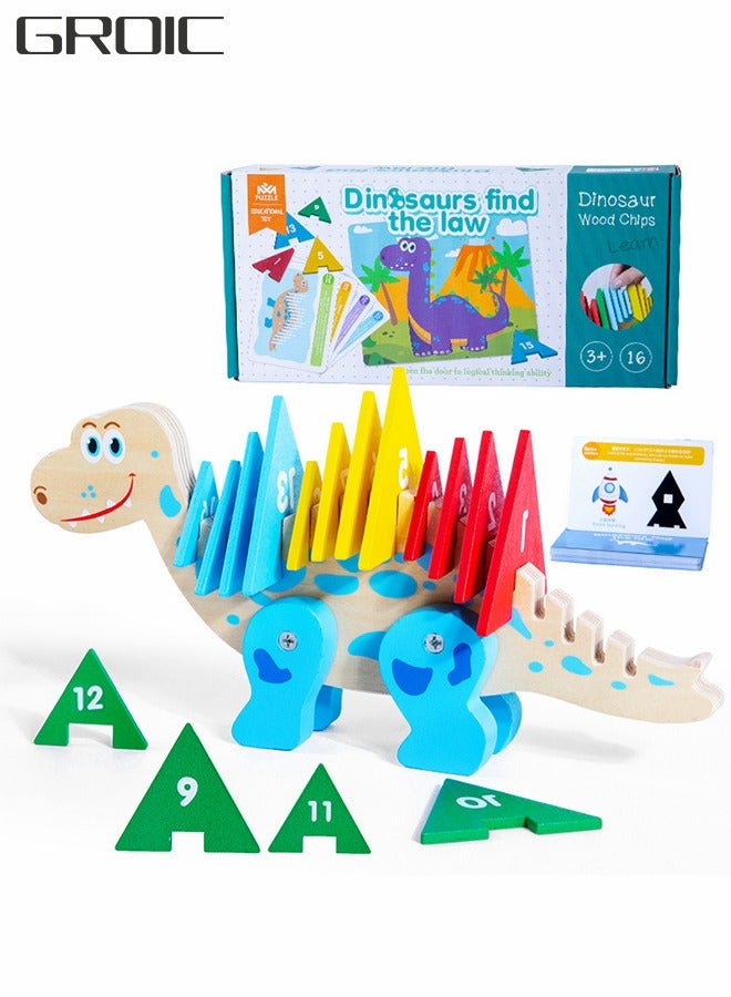 GROIC Find The Row Puzzles, Dinosaur Educational Toys, Early Childhood Education Toys, Find Regular Games, Math Thinking Toys, Color Number Cognition - Image 1