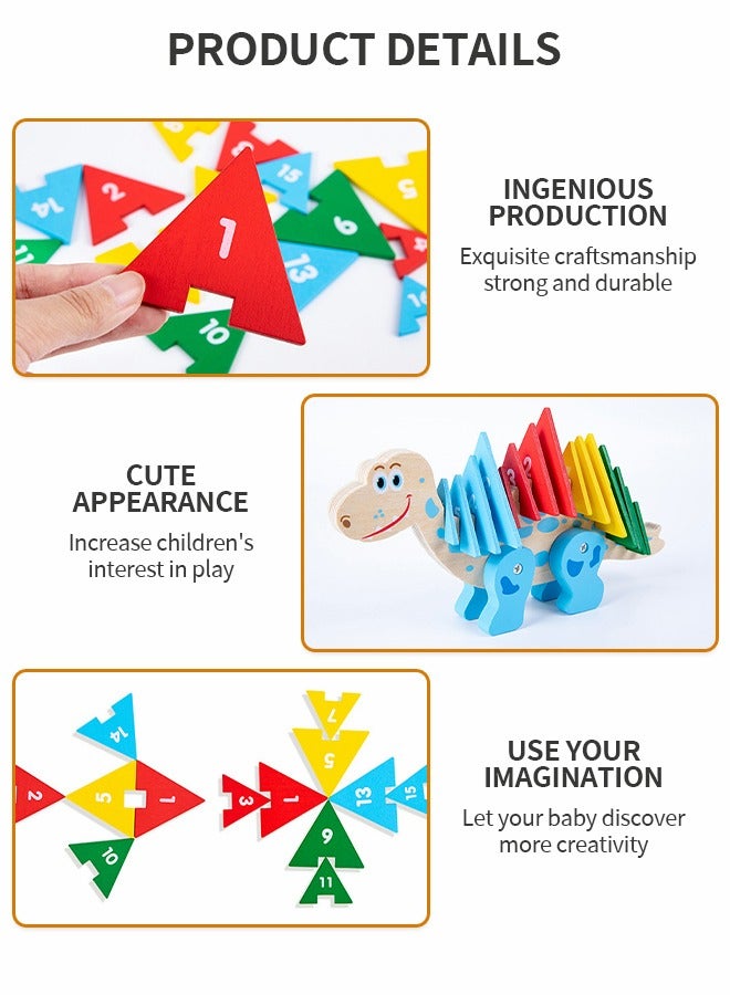 GROIC Find The Row Puzzles, Dinosaur Educational Toys, Early Childhood Education Toys, Find Regular Games, Math Thinking Toys, Color Number Cognition - Image 3