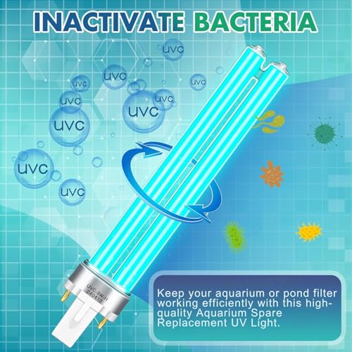 VAYINATO® 9Watts UV Replacement Lamp for Aquarium Canister & Pond Filter – Removes Water Cloudiness, Algae Control & Water Sterilization | Easy Installation - Image 2