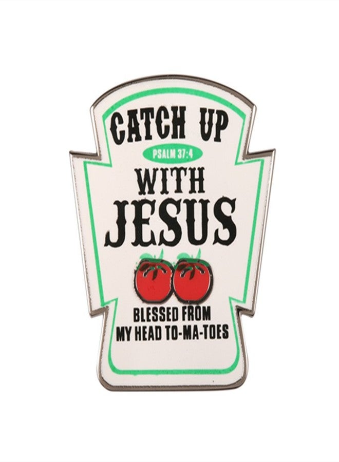 GuDeKe Catch Up with Jesus Christian Lapel Pins - Image 1