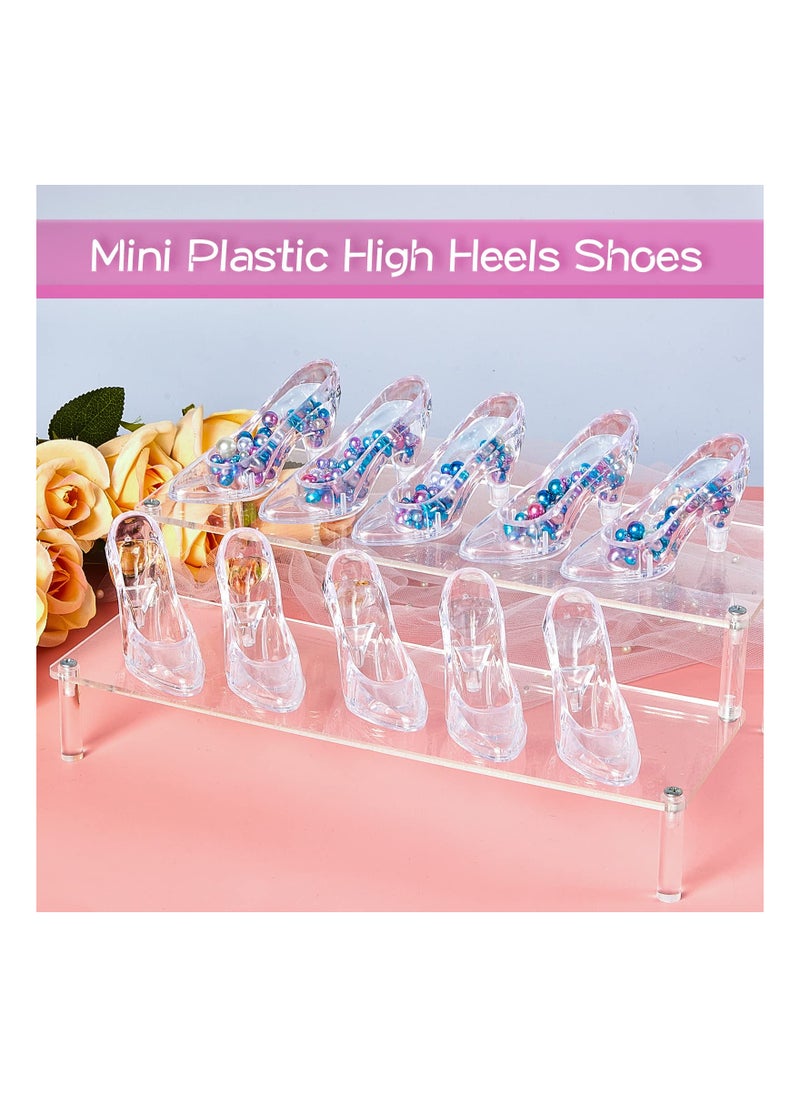 KASTWAVE - Cinderella Glass Slipper, 24PCS Mini Princess Slippers, Plastic High Heel Shoe Glass Slippers, Transparent Crystal Shoe Decoration, Party Candy Supplies, Gift for Wedding Table Serving Decorations - Image 1