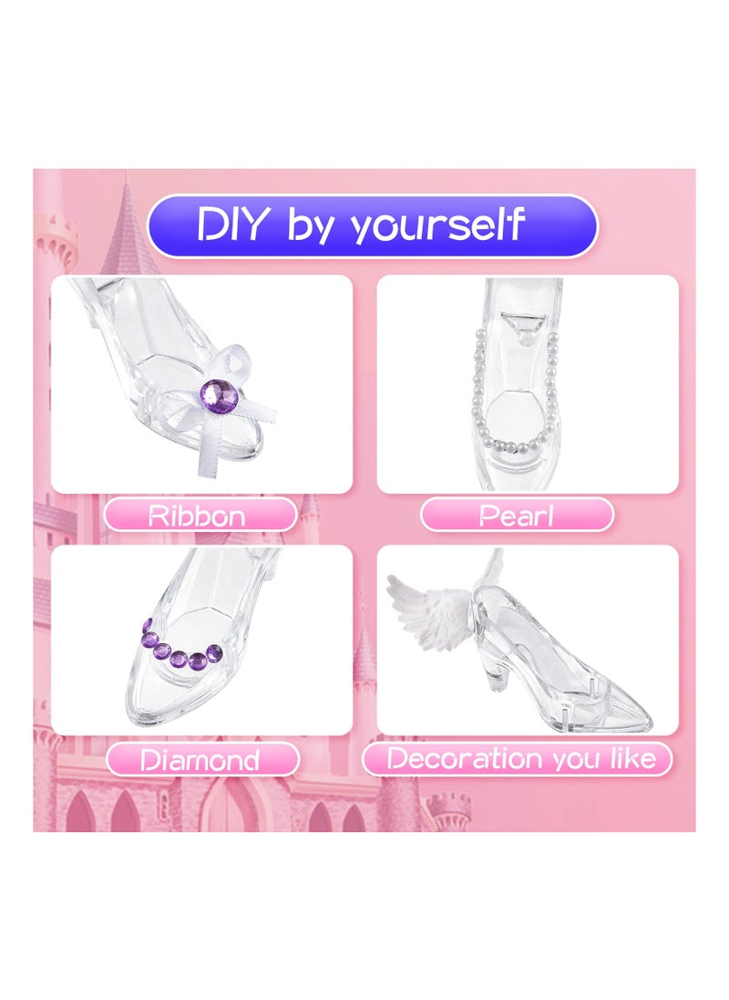 KASTWAVE - Cinderella Glass Slipper, 24PCS Mini Princess Slippers, Plastic High Heel Shoe Glass Slippers, Transparent Crystal Shoe Decoration, Party Candy Supplies, Gift for Wedding Table Serving Decorations - Image 1