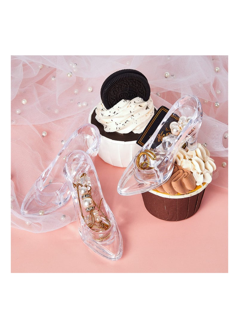 KASTWAVE - Cinderella Glass Slipper, 24PCS Mini Princess Slippers, Plastic High Heel Shoe Glass Slippers, Transparent Crystal Shoe Decoration, Party Candy Supplies, Gift for Wedding Table Serving Decorations - Image 1