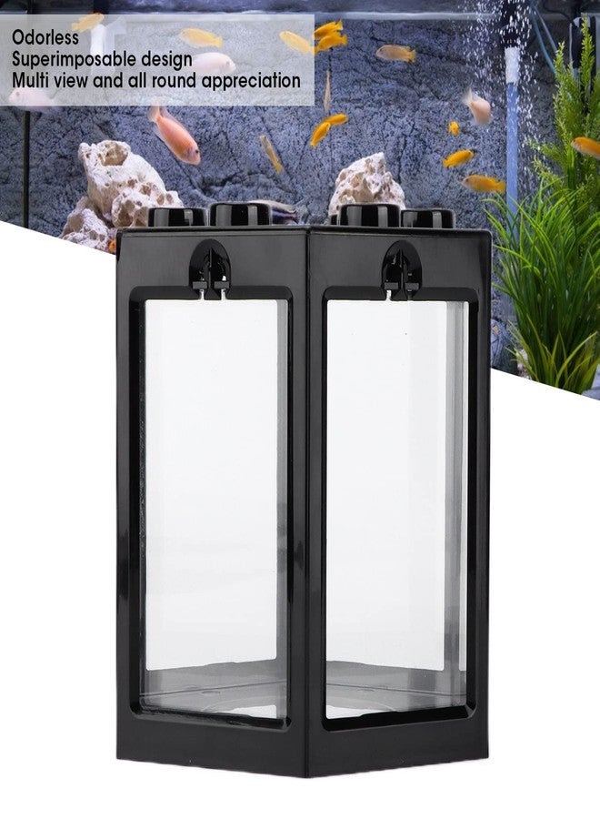 زيروديس مجموعة أدوات بدء تشغيل حوض أسماك بيتا من زيروديس، حوض أسماك صغير بدون زوايا تنظيف، شفاف تمامًا، مناسب للأطفال ومحبي أسماك البيتا، لتزيين المنزل والمكتب (أسود) - Image 2