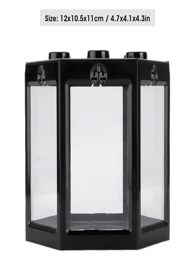 زيروديس مجموعة أدوات بدء تشغيل حوض أسماك بيتا من زيروديس، حوض أسماك صغير بدون زوايا تنظيف، شفاف تمامًا، مناسب للأطفال ومحبي أسماك البيتا، لتزيين المنزل والمكتب (أسود) - Image 3