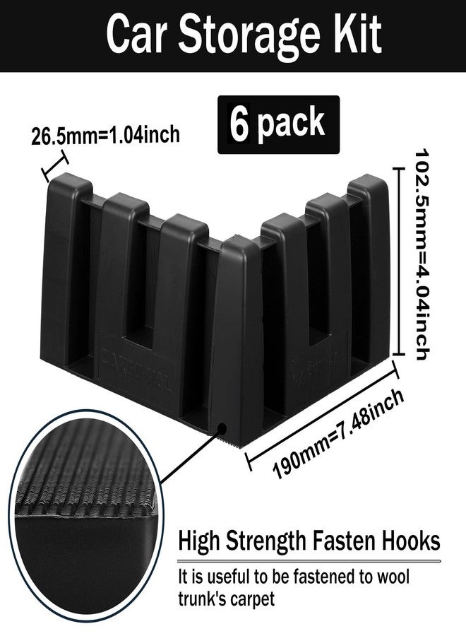 Datanly 6 Sets Car Trunk Organizer Blocks for Back of SUV Multipurpose Car Storage Organizer Blocks Trunk Divider Available to Wool Carpet for Truck SUV Van Cargo - Image 2