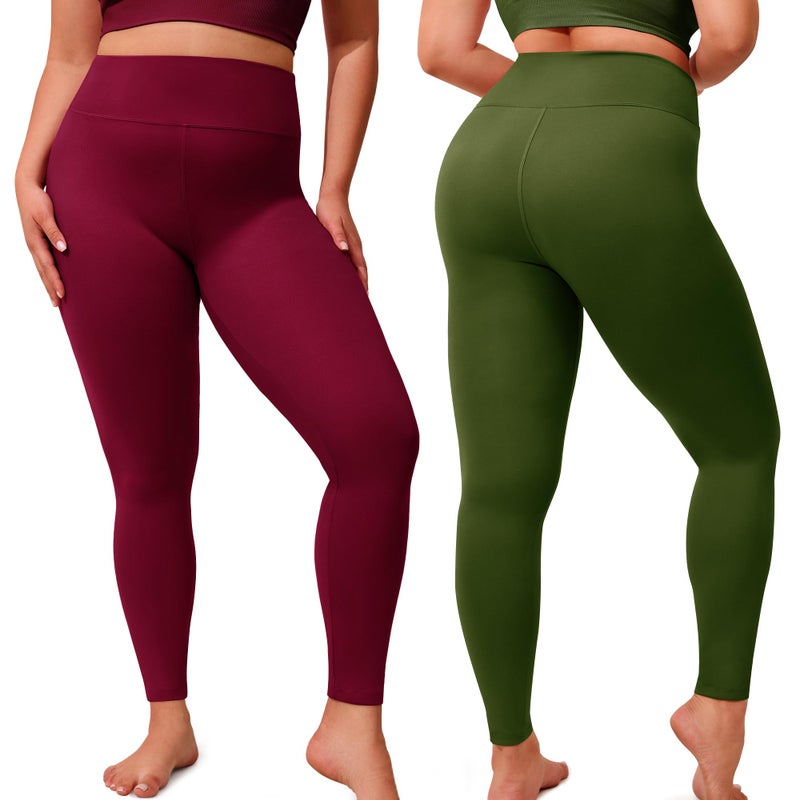VALANDY Creamlush 3 Pack Plus Size Leggings for Women-High Waisted Soft Stretchy Yoga Pants,L-5XL - Image 2