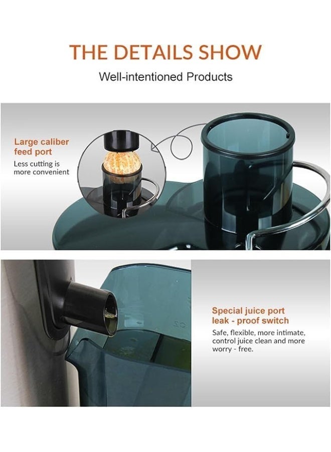 Denx Electric Juicer Machine 800W For Fruits and Vegetables, Powerful Centrifugal Juice Extractor with Wide Mouth Feed Chute, 500ml Capacity, Stainless Steel Filter – Red/Black (Model DX2071) - Image 2